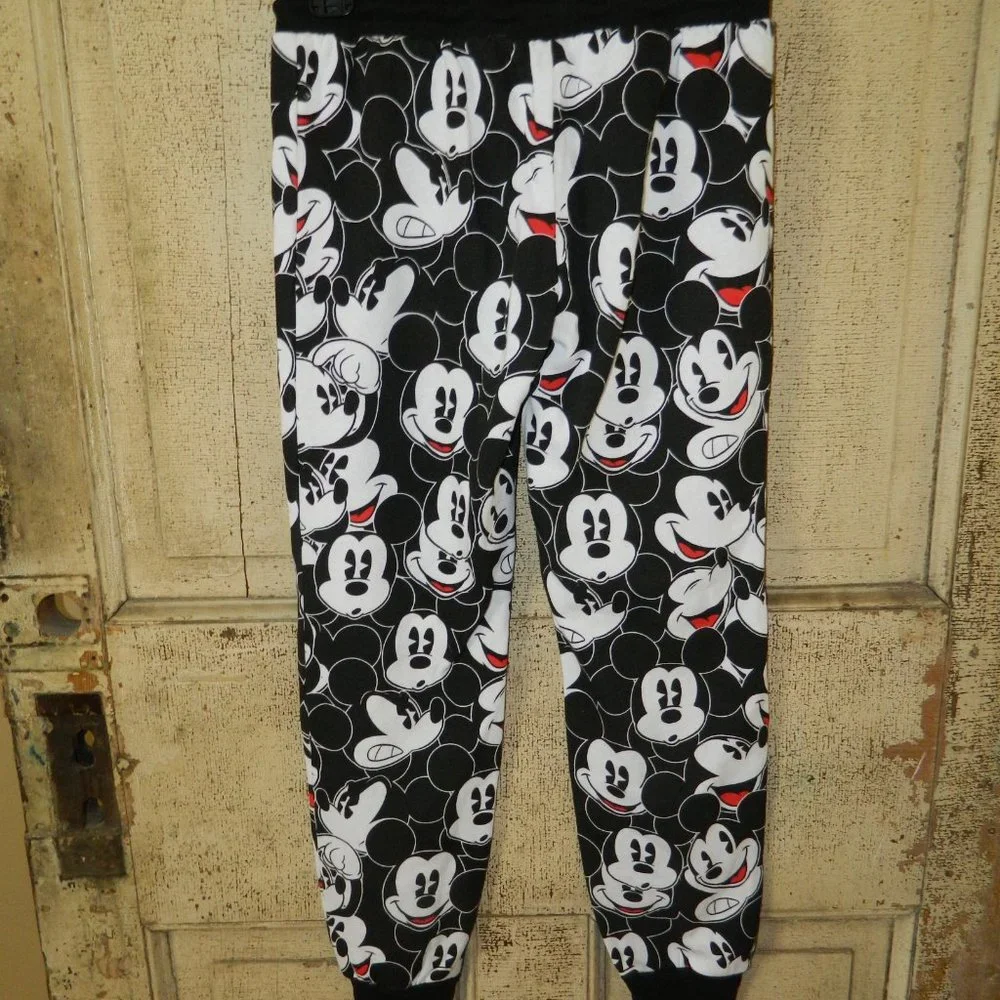 Disney Mickey Mouse Jogger Pajama Pants Sz S (U-35) - Picture 3 of 4